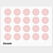 Sticker Rond Mariage design Art déco en marbre rose (Feuille)