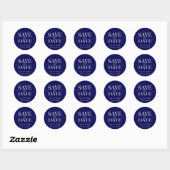 Sticker Rond Mariage Design Moderne Enregistrer La Date (Feuille)