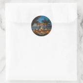 Sticker Rond Mariage Destination Paradise (Sac)