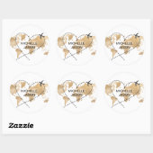 Sticker Rond Mariage Destination Passport World Map Merci (Feuille)