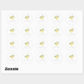 Sticker Rond Mariage d'été classique Citrus Lemon (Feuille)