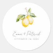 Sticker Rond Mariage d'été classique Citrus Lemon (Devant)