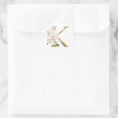 Sticker Rond Mariage d'été du printemps MONOGRAM K (Sac)