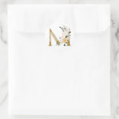 Sticker Rond Mariage d'été du printemps MONOGRAM M (Sac)
