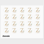 Sticker Rond Mariage d'été du printemps MONOGRAM Z (Feuille)