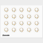 Sticker Rond Mariage d'été du printemps O (Feuille)