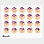 Sticker Rond Mariage d'été pourpre (Feuille)