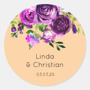 Sticker Rond Mariage d'été pourpre