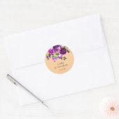Sticker Rond Mariage d'été pourpre (Enveloppe)