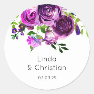 Sticker Rond Mariage d'été pourpre