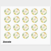 Sticker Rond Mariage d'été Rustique Citrus Boho (Feuille)