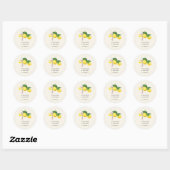 Sticker Rond Mariage d'été Rustique Citrus Boho (Feuille)