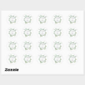 Sticker Rond Mariage d'eucalyptus (Feuille)