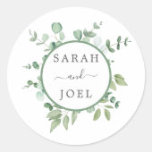 Sticker Rond Mariage d'eucalyptus (Devant)