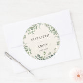 Sticker Rond Mariage d'eucalyptus (Enveloppe)