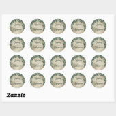 Sticker Rond Mariage d'eucalyptus (Feuille)