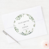 Sticker Rond Mariage d'eucalyptus (Enveloppe)