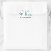 Sticker Rond Mariage d'eucalyptus en argent (Sac)