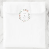 Sticker Rond Mariage d'eucalyptus rose pâle (Sac)