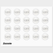 Sticker Rond Mariage Deux Cœurs Entrelacés Blanc (Feuille)