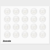Sticker Rond Mariage Deux Cœurs Entrelacés Blanc (Feuille)