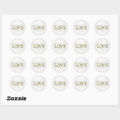 Sticker Rond Mariage Deux Cœurs Entrelacés Blanc (Feuille)