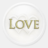 Sticker Rond Mariage Deux Cœurs Entrelacés Blanc (Devant)