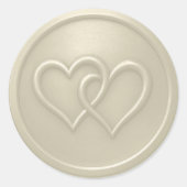 Sticker Rond Mariage Deux Cœurs Entrelacés Champagne (Devant)