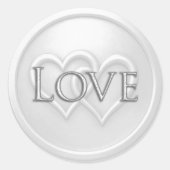 Sticker Rond Mariage Deux Cœurs Entrelacés Gris Clair (Devant)