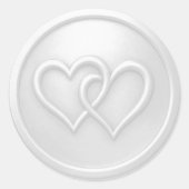 Sticker Rond Mariage Deux Cœurs Entrelacés Gris Clair (Devant)