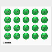 Sticker Rond Mariage Deux Cœurs Entrelacés Vert (Feuille)