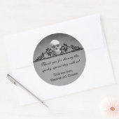 Sticker Rond Mariage d'Halloween de cadre crâne (Enveloppe)