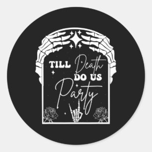 Sticker Rond Mariage d'Halloween jusqu'à ce que la mort nous sé