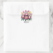 Sticker Rond Mariage d'harmonie florale dynamique (Sac)