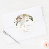 Sticker Rond Mariage d'herbe de pampa tropicale classique rond  (Enveloppe)