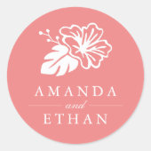 Sticker Rond Mariage d'Hibiscus (Devant)