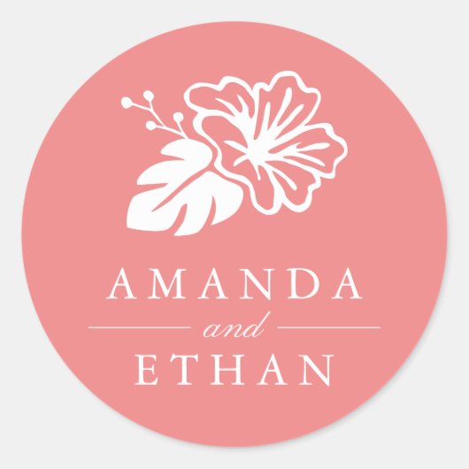 Sticker Rond Mariage d'Hibiscus (Devant)