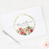 Sticker Rond Mariage d'Hibiscus tropical (Enveloppe)