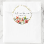 Sticker Rond Mariage d'Hibiscus tropical (Sac)