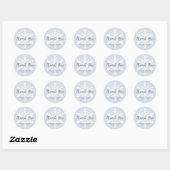 Sticker Rond Mariage d'hiver Dusty Blue Snowflake Merci (Feuille)