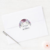 Sticker Rond Mariage d'hiver Floral Personnalisé (Enveloppe)