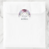 Sticker Rond Mariage d'hiver Floral Personnalisé (Sac)