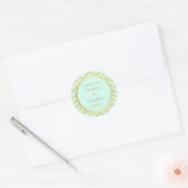 Sticker Rond Mariage d'huile d'or vert Chevron personnalisé (Enveloppe)