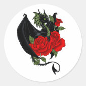 Sticker Rond Mariage d'Imaginaire Black Dragon Red Roses (Devant)