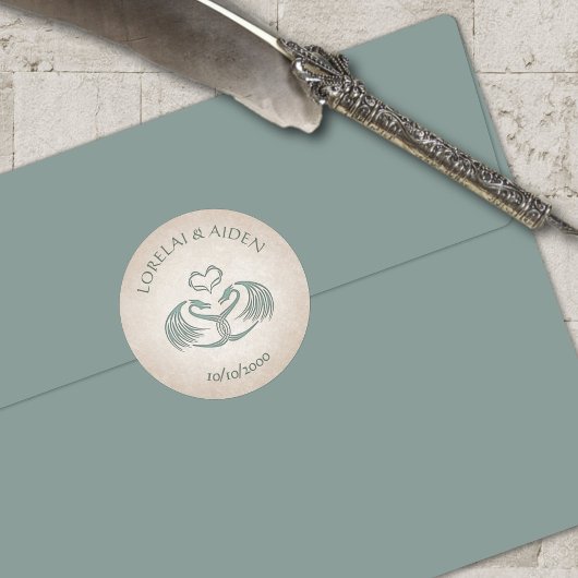 Sticker Rond Mariage d'Imaginaire Celtic Viking