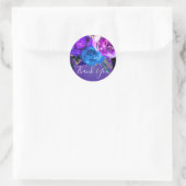 Sticker Rond Mariage d'Imaginaire floral violet violet ultra-vi (Sac)