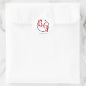 Sticker Rond Mariage d'initiales personnalisées simples (Sac)