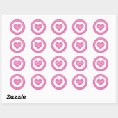 Sticker Rond Mariage Distances sociales Code couleur de coeur r (Feuille)