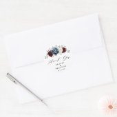 Sticker Rond Mariage d'ivoire blanc bleu ardoise Merci (Enveloppe)