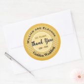 Sticker Rond Mariage d'or 50e anniversaire Favor Merci (Enveloppe)